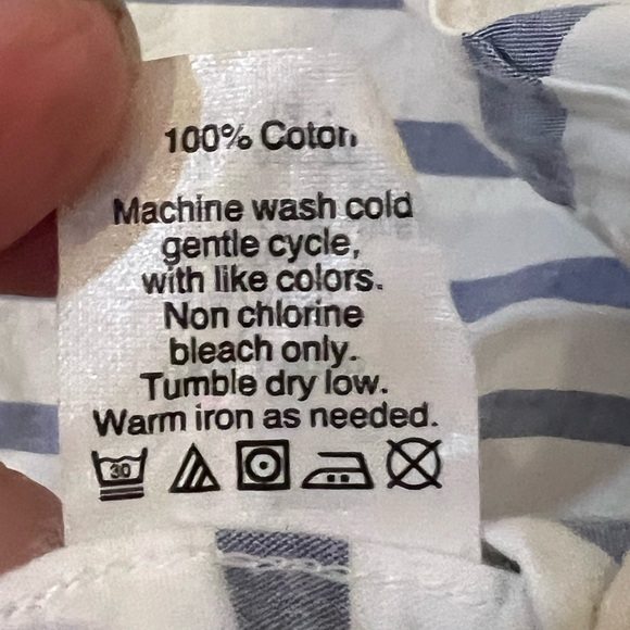 J.Crew Slim Men's Blue & White Button Down Long Sleeve  Stripe  Slim Fit Size XL - Picture 3 of 3